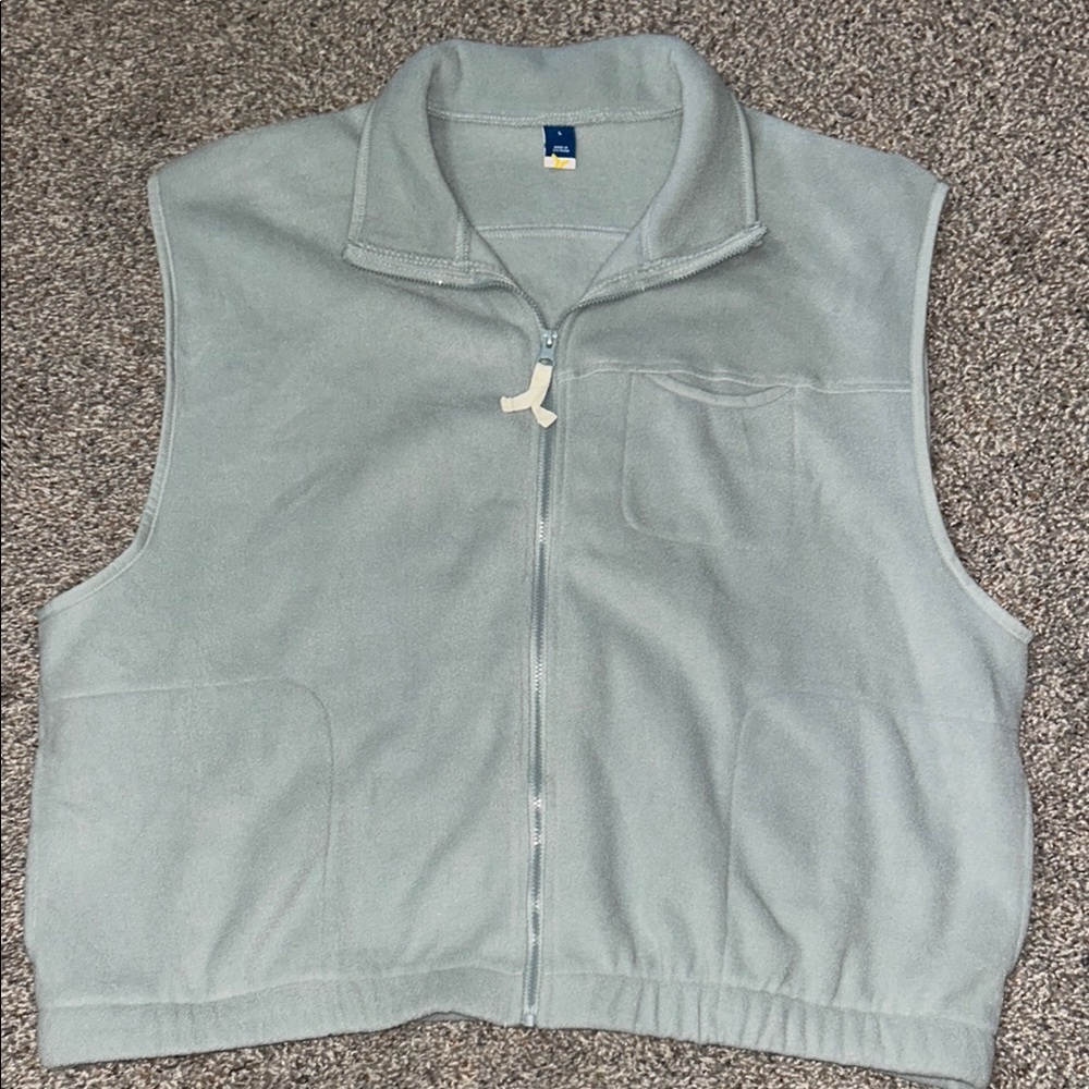 Women’s light blue fleece vest from old navy.